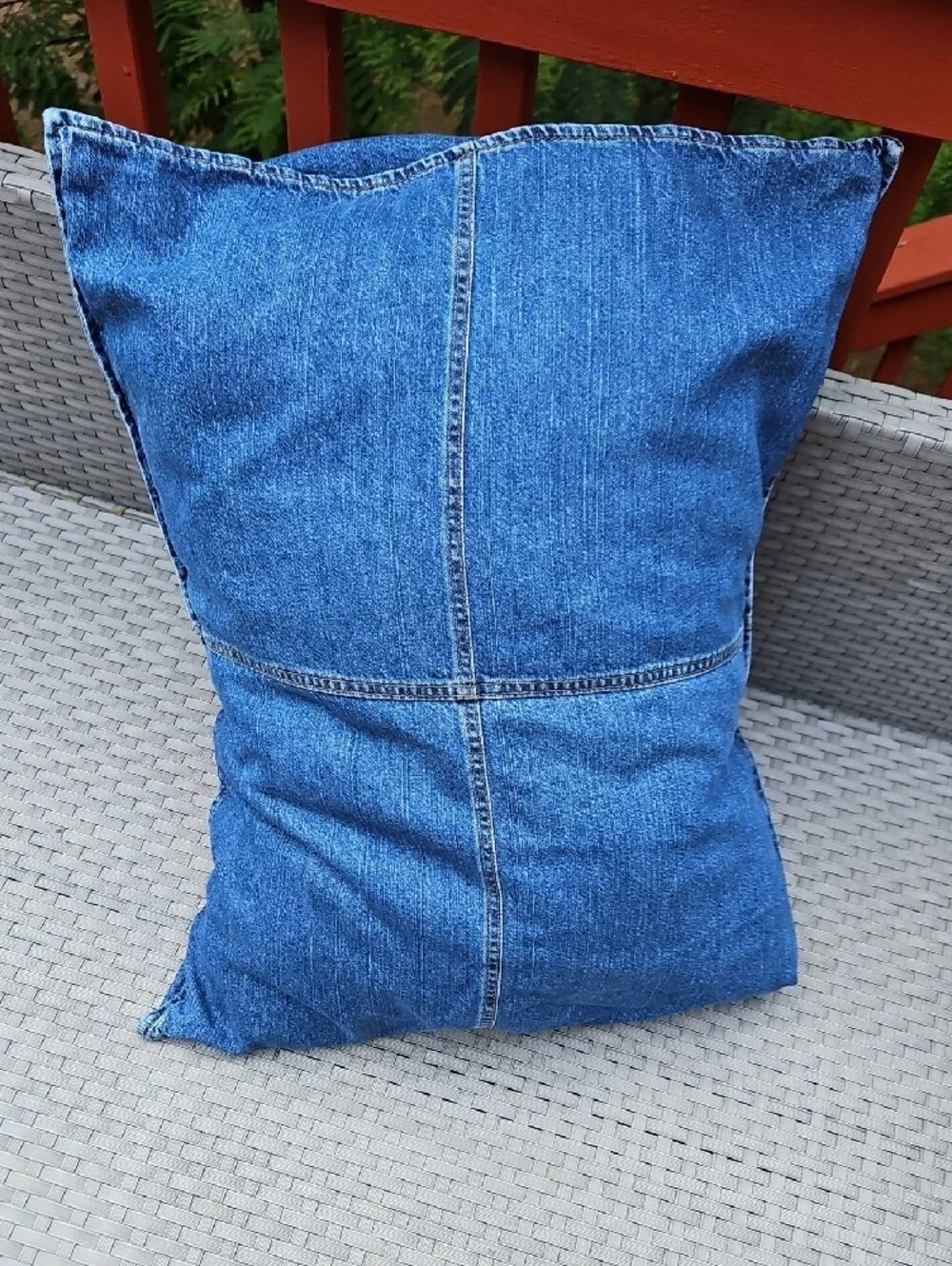 Vintage Y2K 2 Pc Set Tommy Hilfiger Blue Denim Patchwork  Pillow Cases Covers